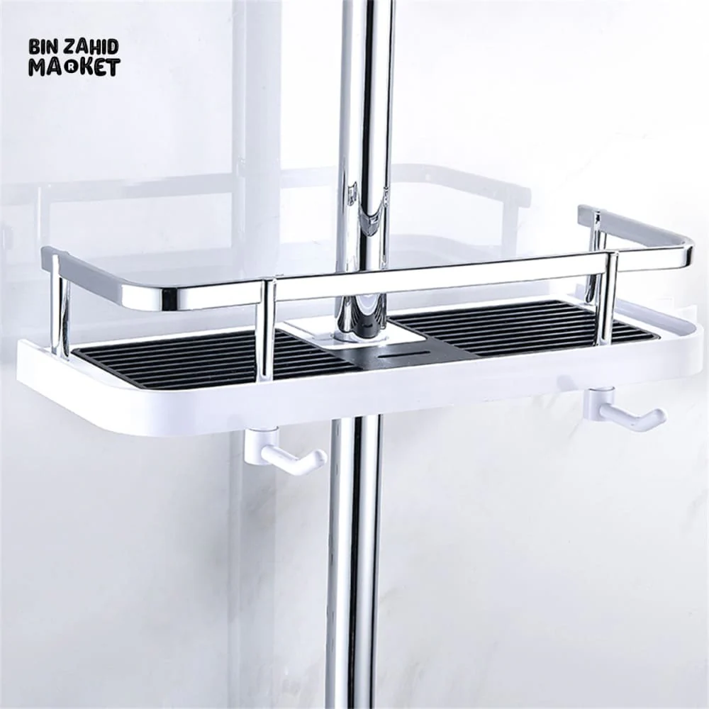 MULTIFUNCTION BATHROOM ORGANIZER LIFTING ROD SOAP HOLDER SHOWER SHELF STORAGE RACK - Image 3