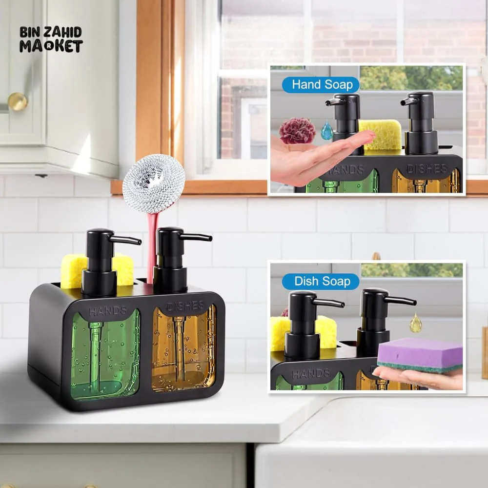 MULTIFUNCTION KITCHEN SINK ORGANIZER – 4-IN-1 SOAP DISPENSER & STORAGE SET - Image 5