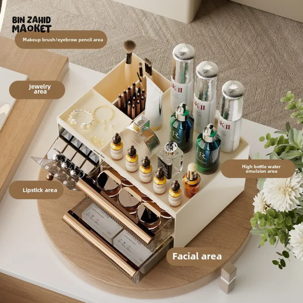 MULTIFUNCTIONAL DRAWER MAKEUP BOX COSMETIC & SKINCARE STORAGE FOR DESKTOP DORMITORY & VANITY - Image 3