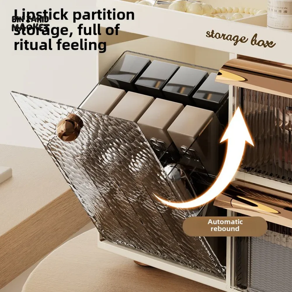 MULTIFUNCTIONAL DRAWER MAKEUP BOX COSMETIC & SKINCARE STORAGE FOR DESKTOP DORMITORY & VANITY - Image 4