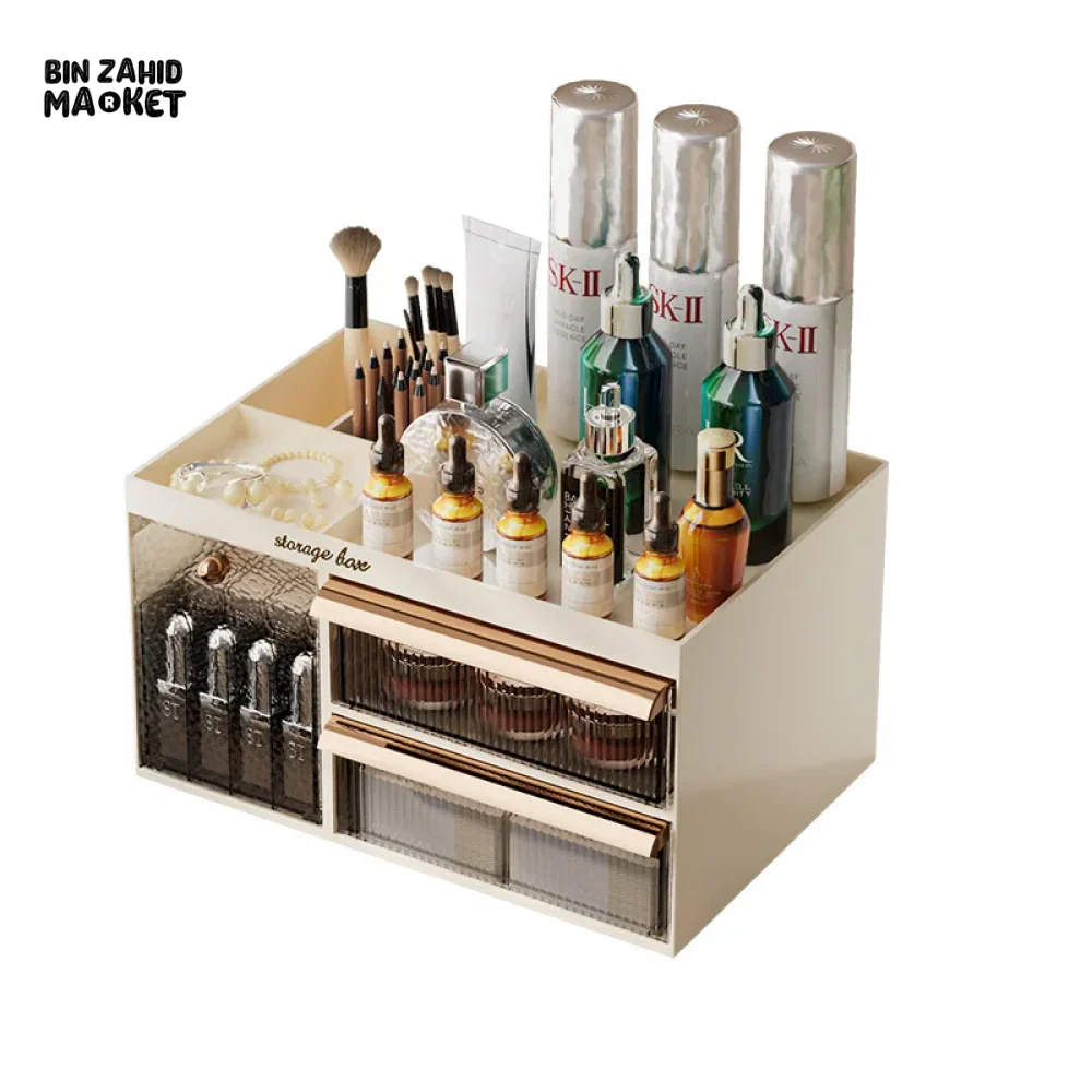 MULTIFUNCTIONAL DRAWER MAKEUP BOX COSMETIC & SKINCARE STORAGE FOR DESKTOP DORMITORY & VANITY - Image 5