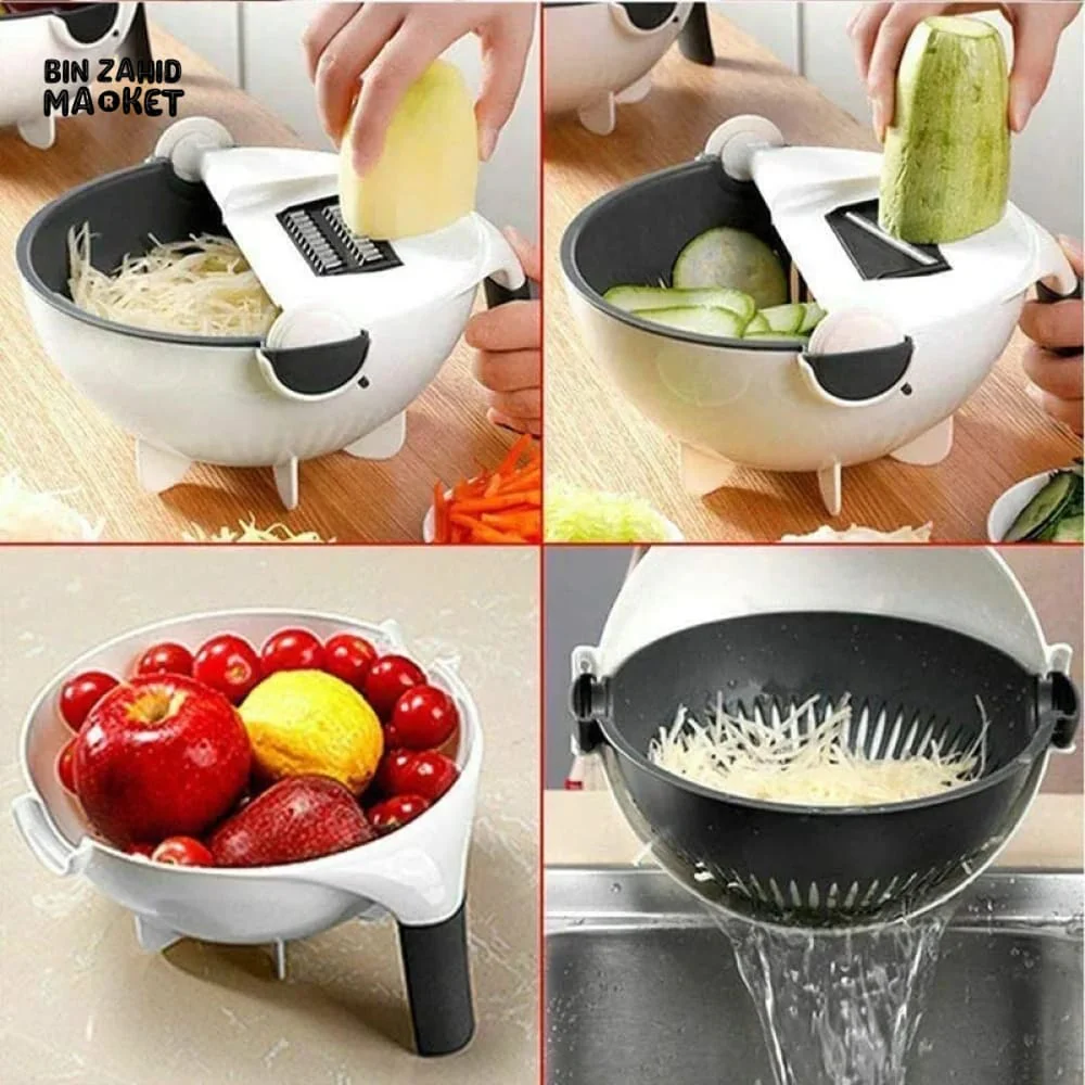 MULTIFUNCTIONAL VEGETABLE CUTTER WITH DRAIN BASKET - Image 3
