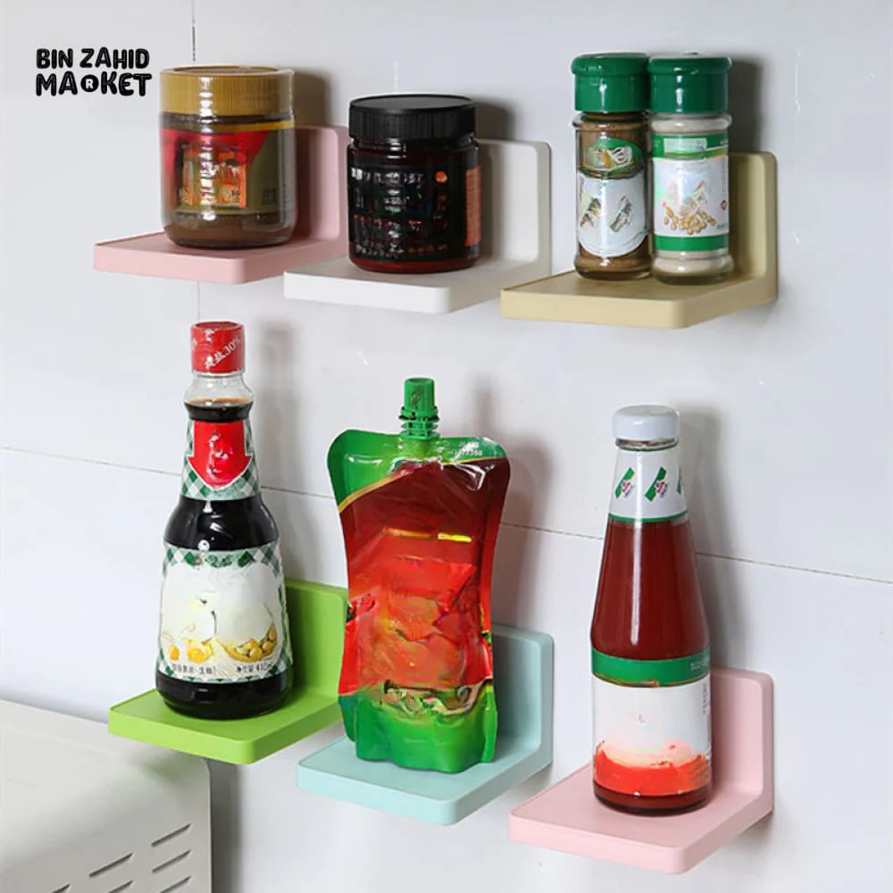 MULTIFUNCTIONAL WALL STORAGE RACK – NO-DRILL ADHESIVE SHELF FOR SOAP SPONGE KEYS & REMOTES - Image 3