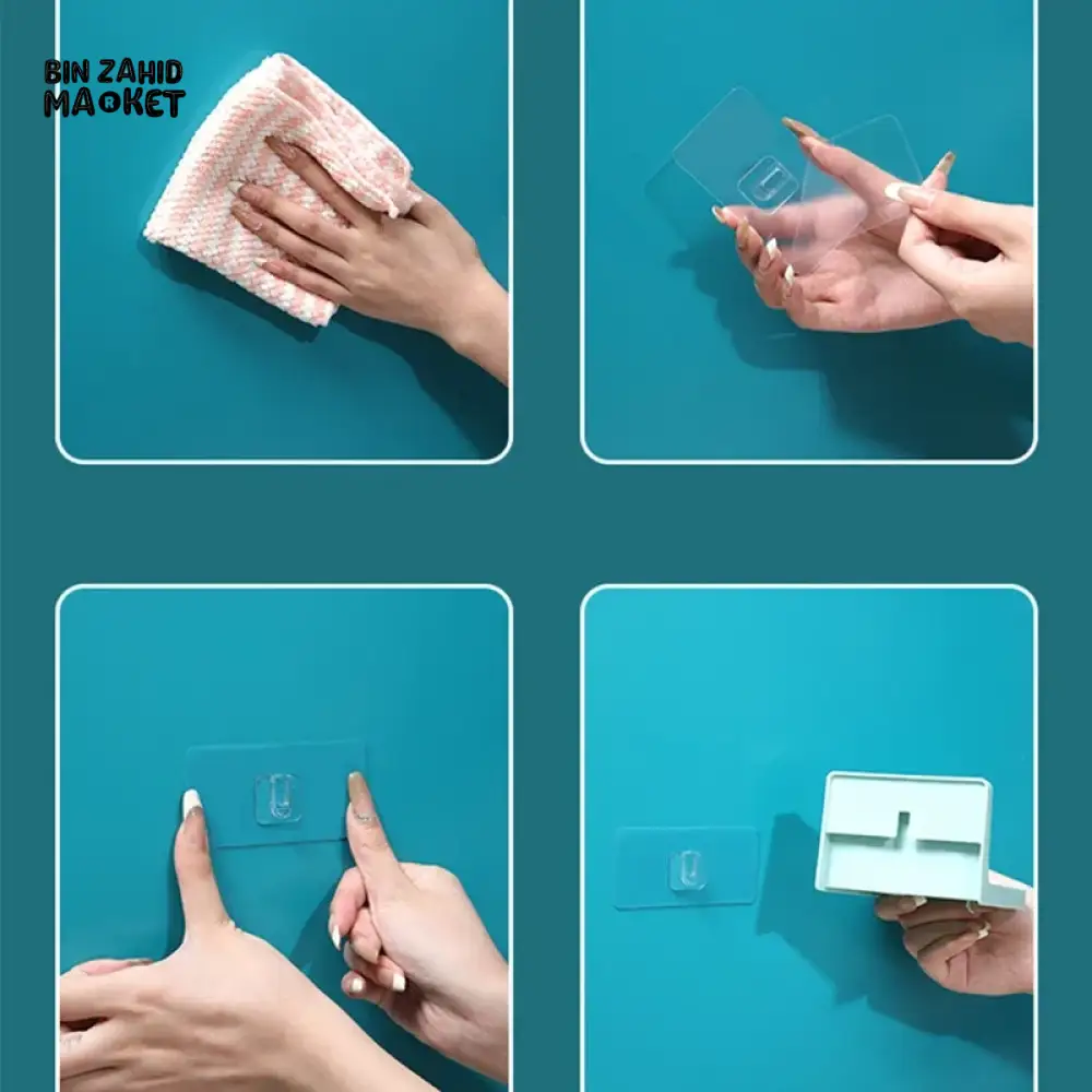 MULTIFUNCTIONAL WALL STORAGE RACK – NO-DRILL ADHESIVE SHELF FOR SOAP SPONGE KEYS & REMOTES - Image 7