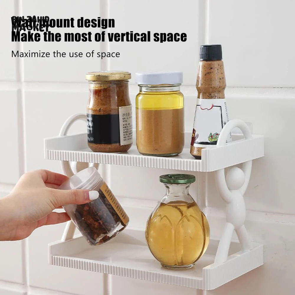 MULTIPURPOSE 2 LAYERS WALL STORAGE SHELF - Image 2