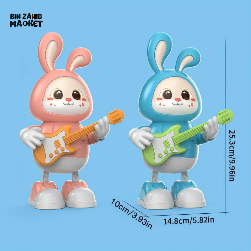 MUSICAL DANCING RABBIT TOY WITH GUITAR – SINGING WALKING & LIGHT-UP BUNNY FOR TODDLERS - Image 5