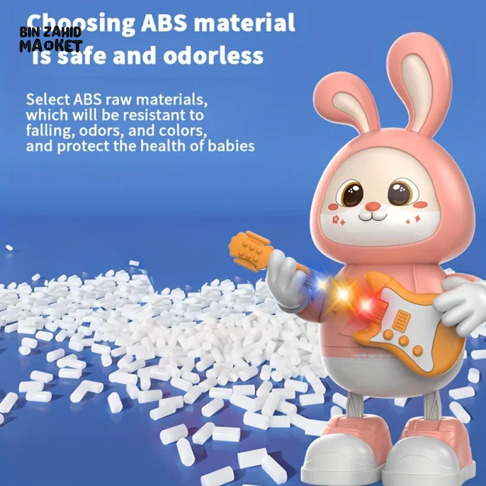 MUSICAL DANCING RABBIT TOY WITH GUITAR – SINGING WALKING & LIGHT-UP BUNNY FOR TODDLERS - Image 7