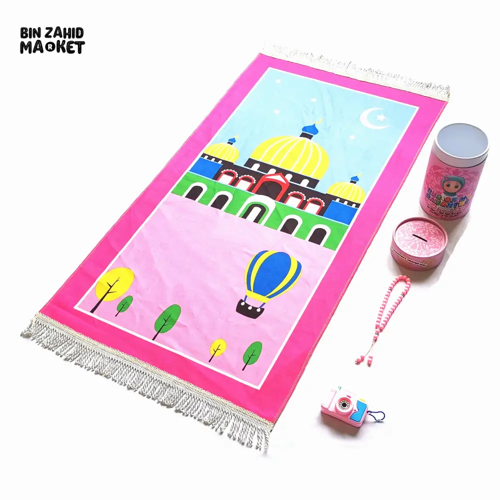MY KIDS SPECIAL PRAYER MAT + TASBEEH + IMAGES CAMERA + COIN BOX SET - Image 3