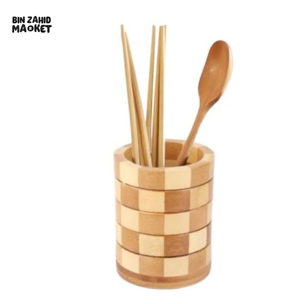 NATURAL WOOD SPOON STAND – COUNTERTOP UTENSIL HOLDER - Image 5