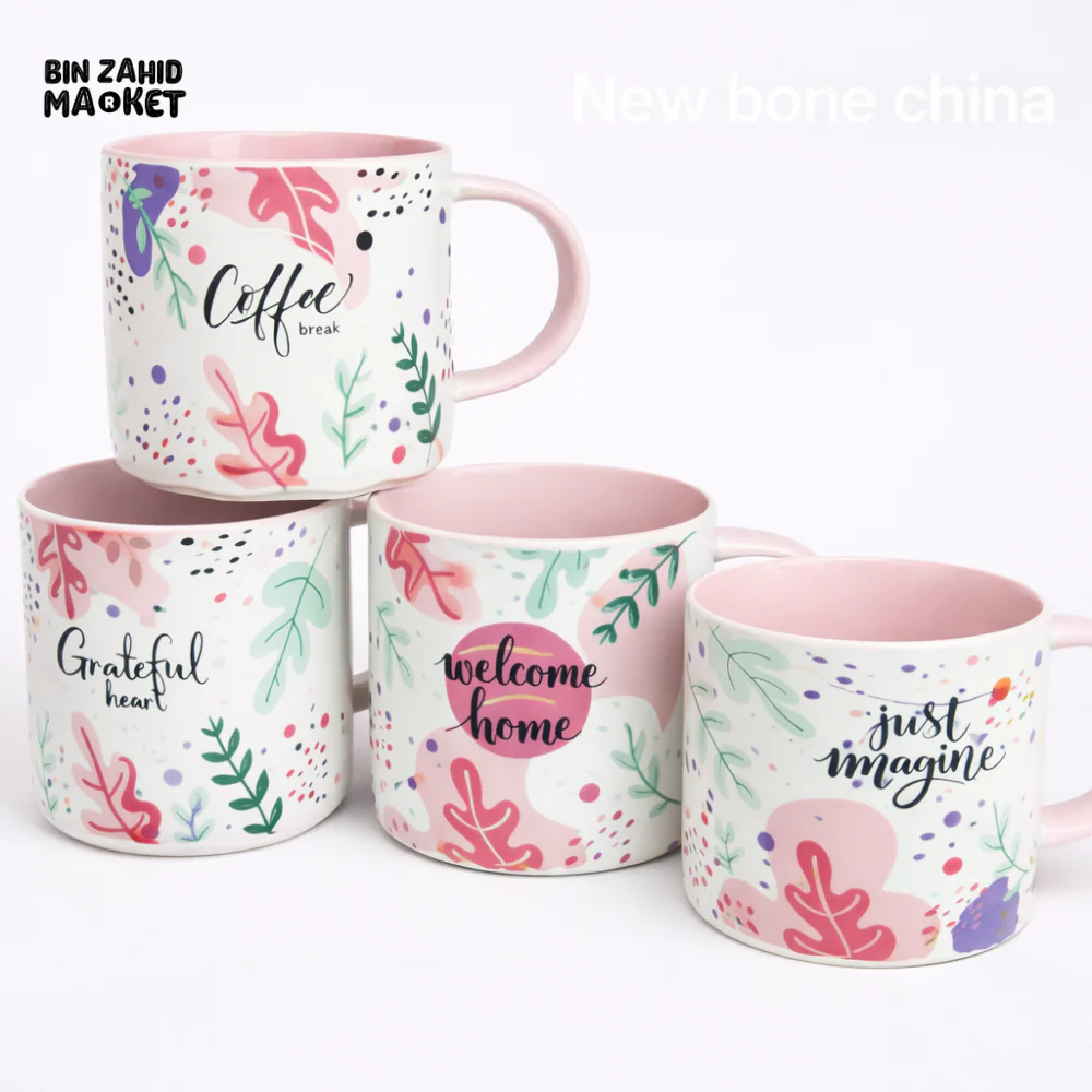 NEW BONE CHINA CERAMIC MUG – PASTEL FLORAL COFFEE & TEA CUPS