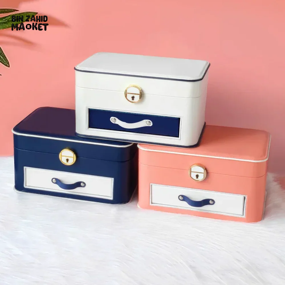 NEW LEATHER JEWELRY BOX PACKAGING BOX FOR NECKLACE HAIRPIN & PEARL ACCESSORIES - CHILDREN'S DESKTOP JEWELRY ORGANIZER - Image 2