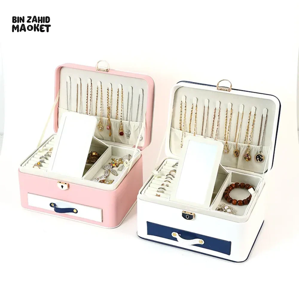 NEW LEATHER JEWELRY BOX PACKAGING BOX FOR NECKLACE HAIRPIN & PEARL ACCESSORIES - CHILDREN'S DESKTOP JEWELRY ORGANIZER - Image 4