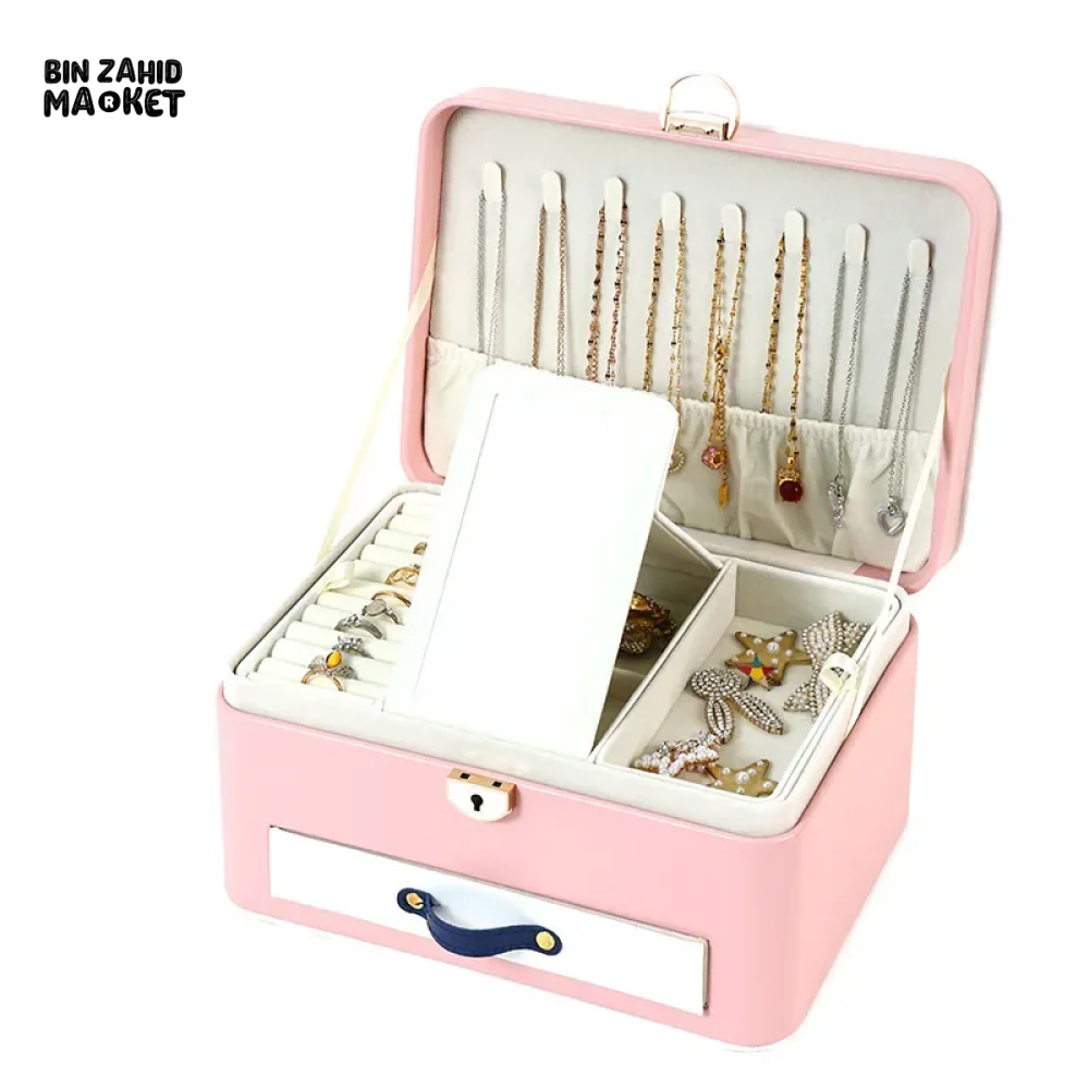 NEW LEATHER JEWELRY BOX PACKAGING BOX FOR NECKLACE HAIRPIN & PEARL ACCESSORIES - CHILDREN'S DESKTOP JEWELRY ORGANIZER - Image 5