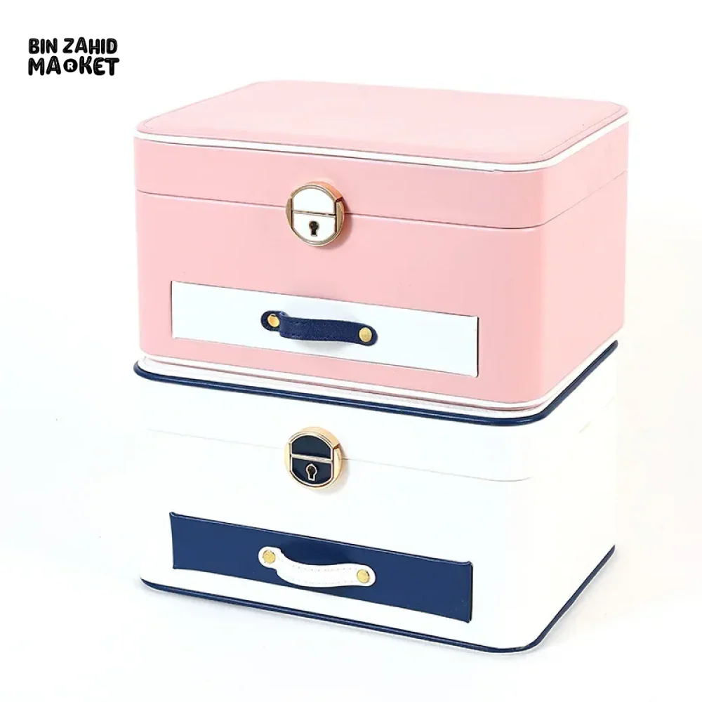 NEW LEATHER JEWELRY BOX PACKAGING BOX FOR NECKLACE HAIRPIN & PEARL ACCESSORIES - CHILDREN'S DESKTOP JEWELRY ORGANIZER - Image 6