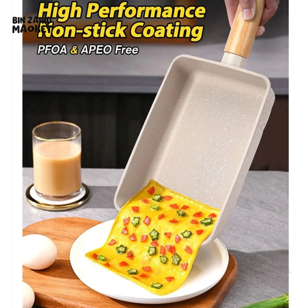 NON STICK MARBLE COATING RECTANGLE FRYING PAN - Image 3