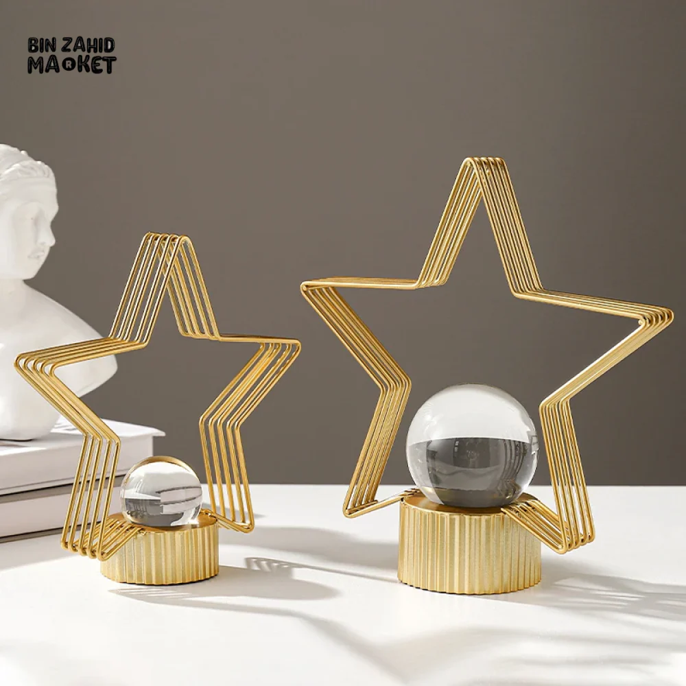 NORDIC CRYSTAL BALL METAL ART DECORATION - STAR - Image 3
