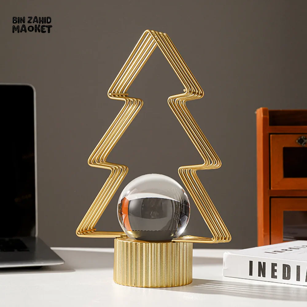 NORDIC CRYSTAL BALL METAL ART DECORATION - TREE - Image 4