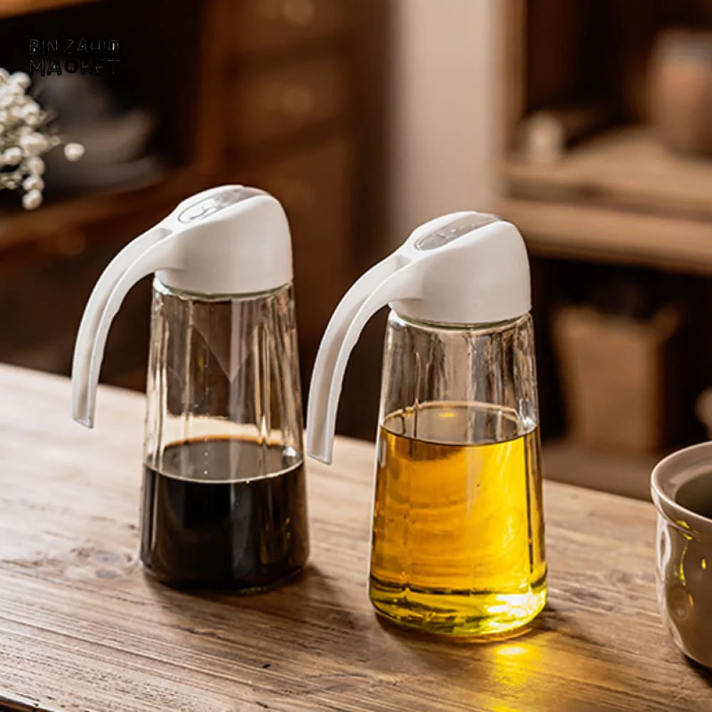 NORDIC GLASS OIL POT WITH SCALE – DRIP-FREE KITCHEN OIL DISPENSER FOR OLIVE OIL & SAUCES - Image 3