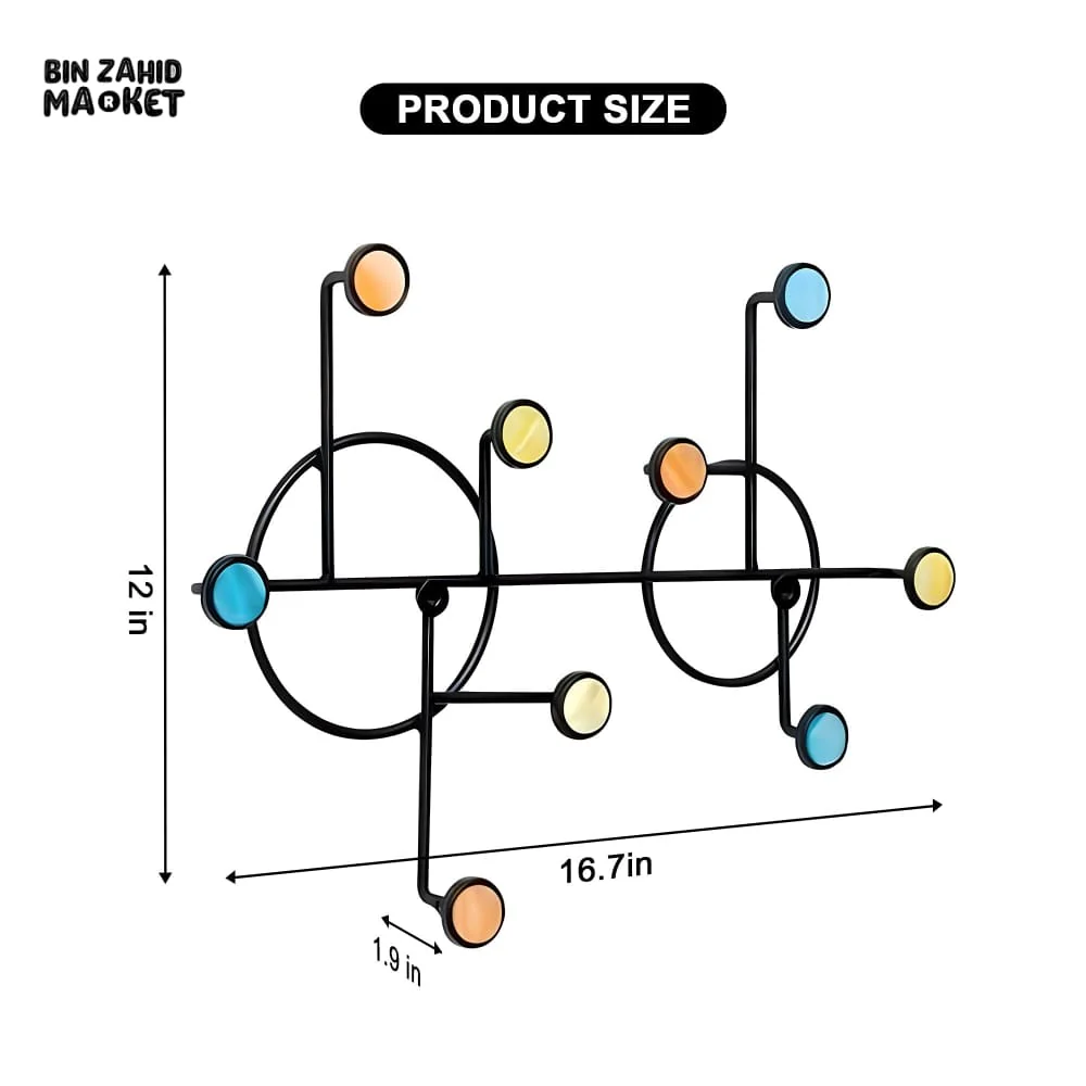 NORDIC STYLE WALL SHELF WITH HOOKS - CIRCLE - Image 11