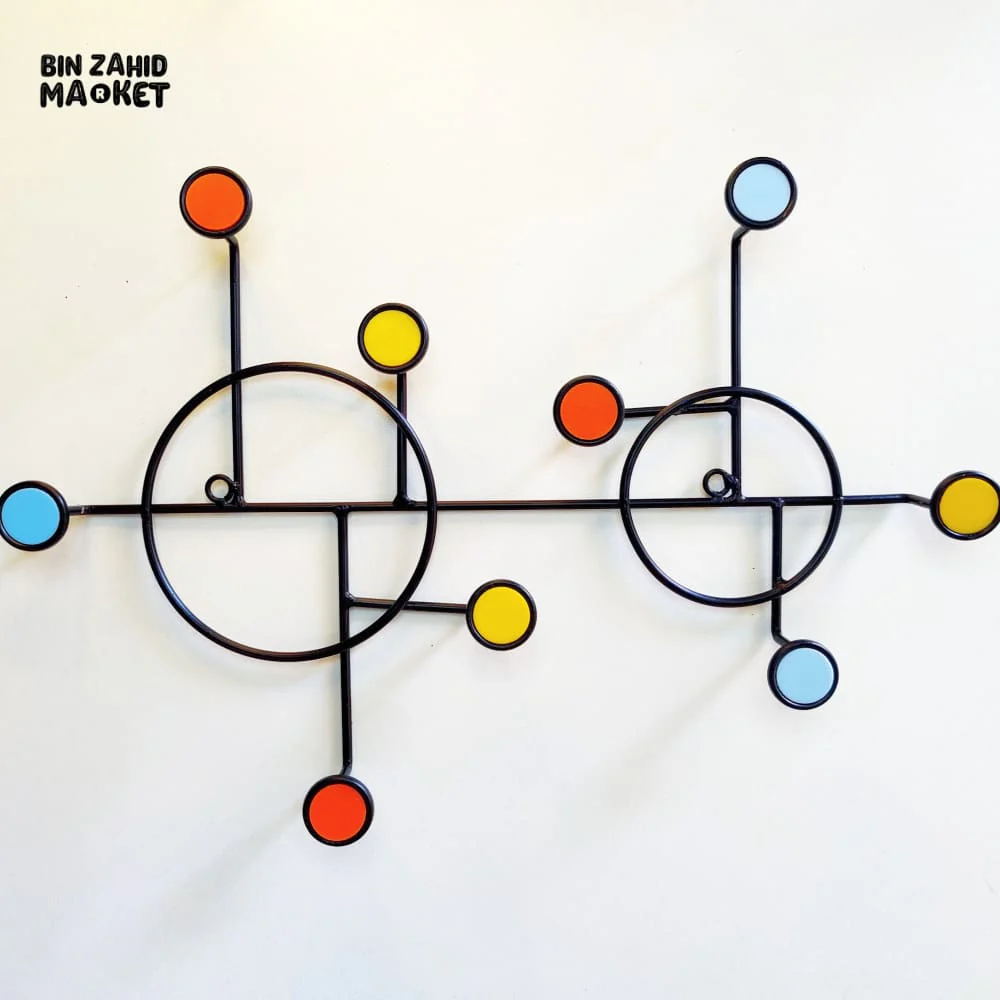 NORDIC STYLE WALL SHELF WITH HOOKS - CIRCLE - Image 4