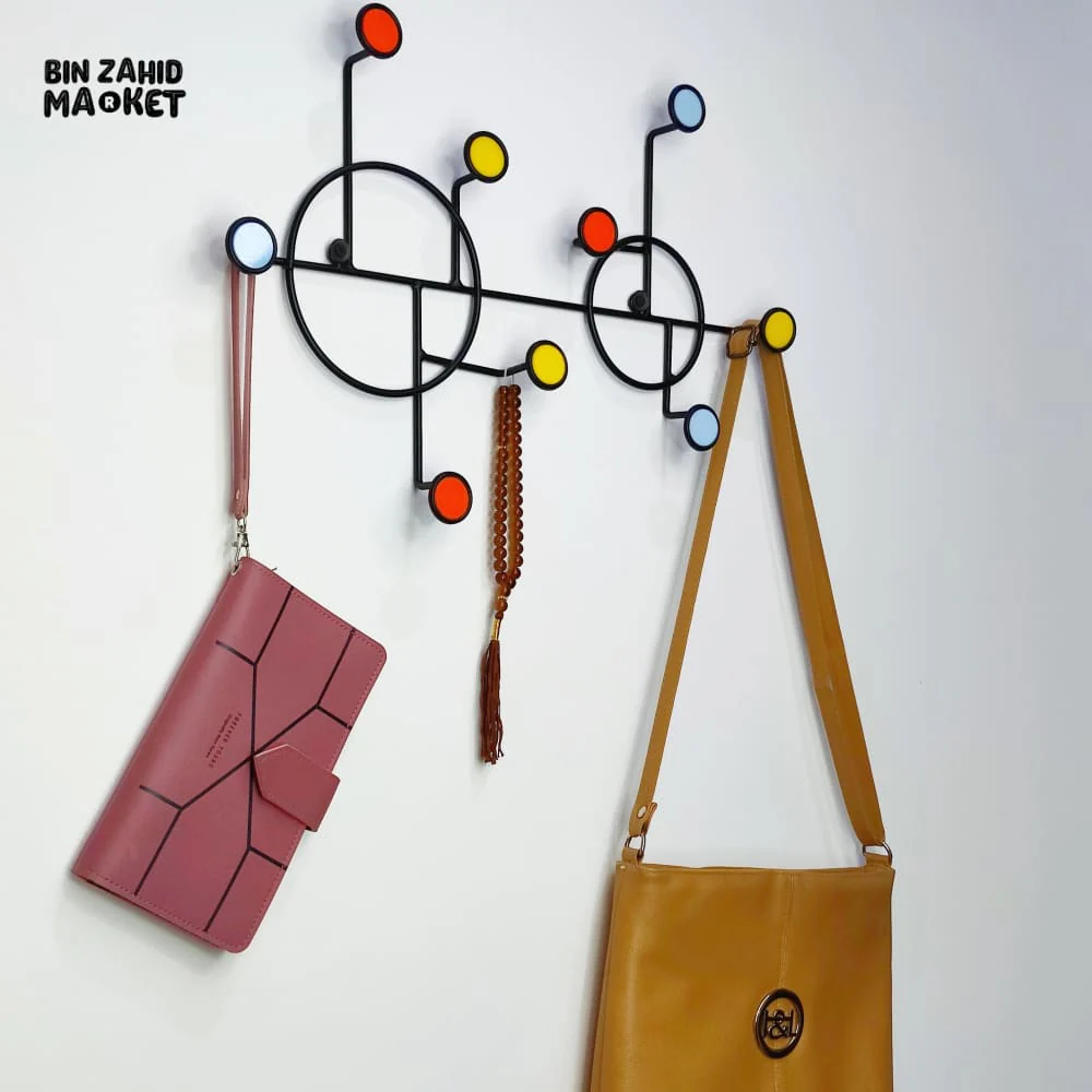 NORDIC STYLE WALL SHELF WITH HOOKS - CIRCLE - Image 9