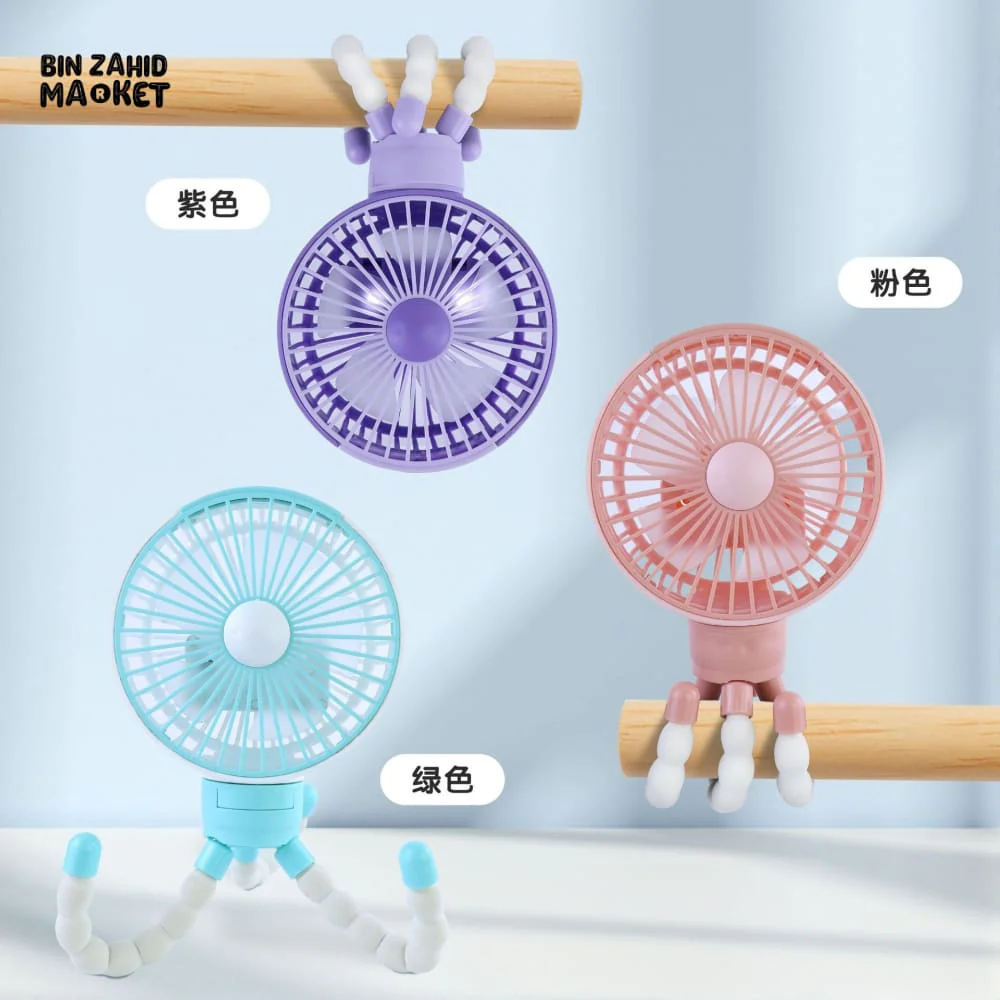 OCTOPUS PORTABLE FAN – HANDHELD TRIPOD FAN  FOLDABLE NECK HANGING & DESKTOP COOLING FAN - Image 7