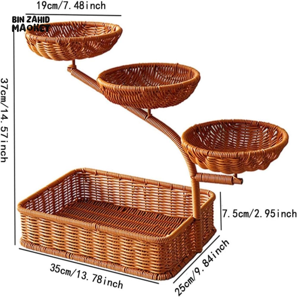 LUXORMOVE RATTAN MULTI-LAYER FRUIT RACK – HANDWOVEN 3-TIER FRUIT BASKET & DISPLAY STAND - Image 8