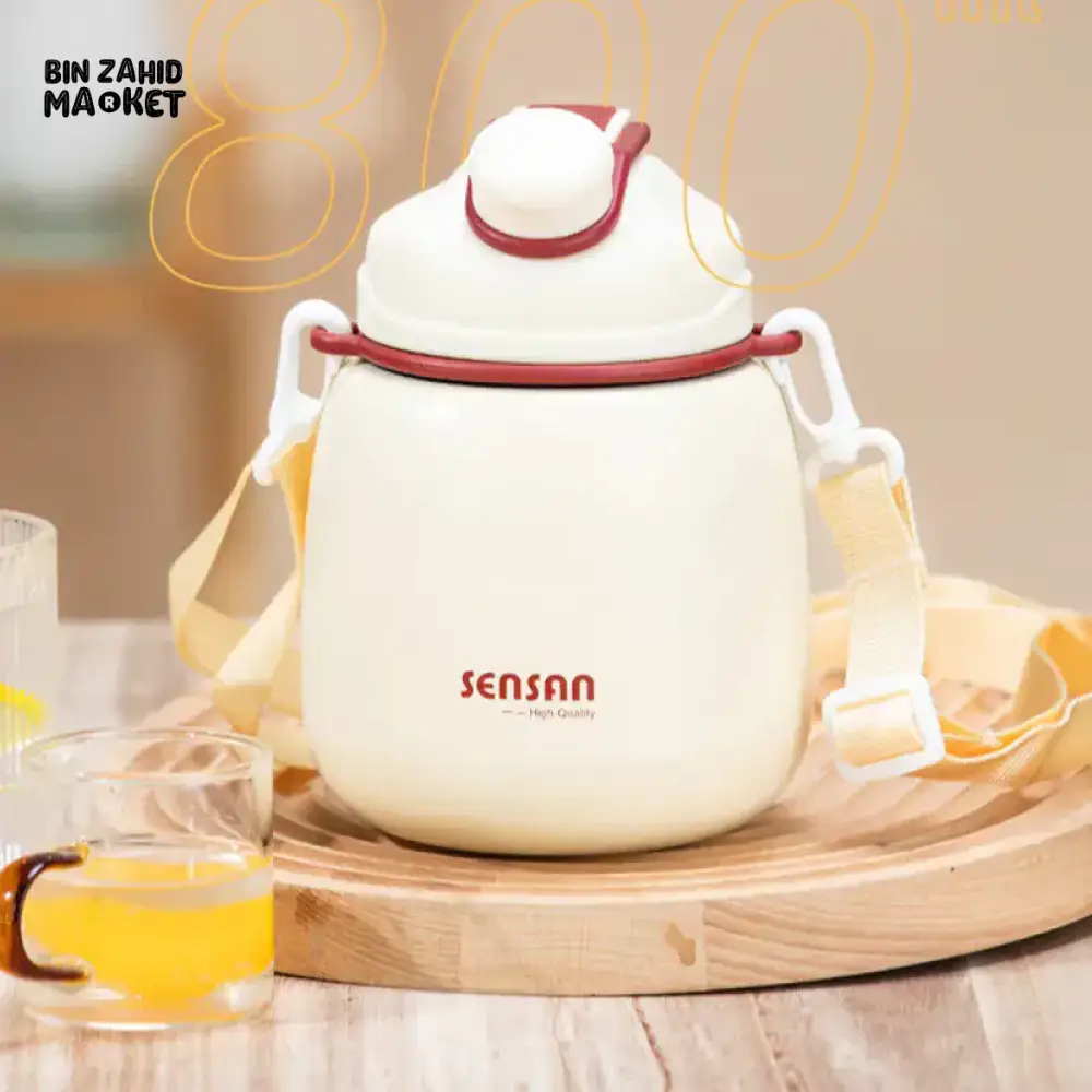 OUTDOOR VACUUM FLASK SPORT WATER BOTTLE 800ML - WHITE