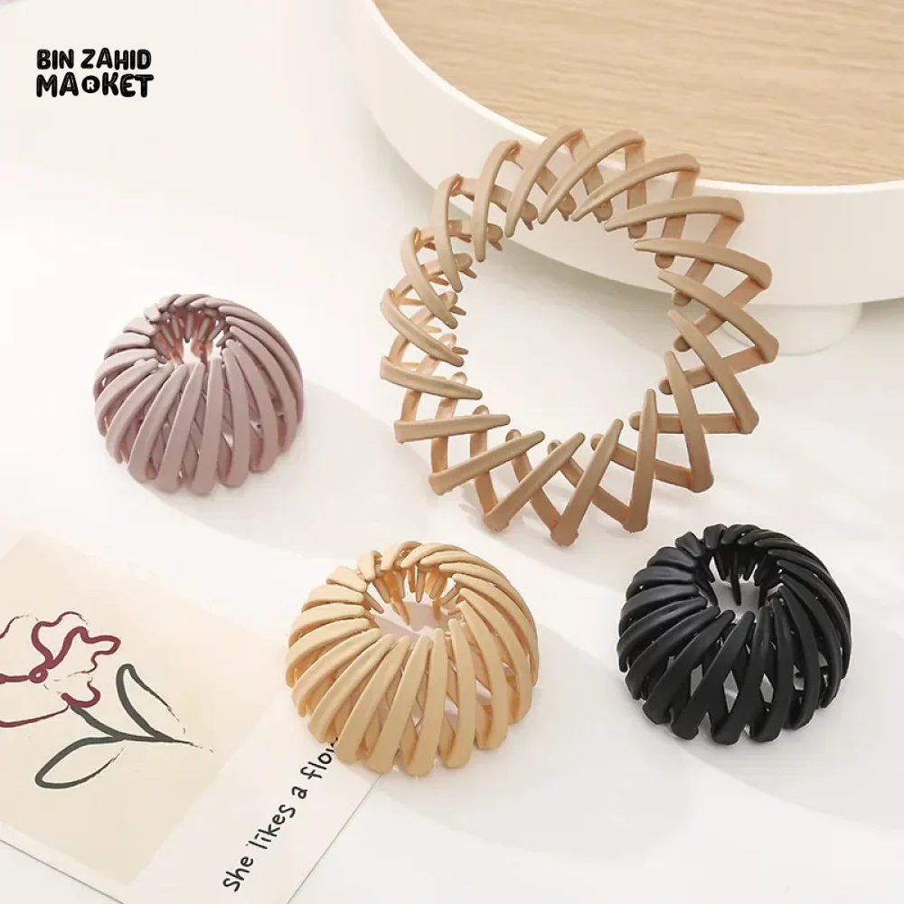 PACK OF 2 WOMEN BUN HAIR CLAW CLIPS HORSETAIL BUCKLE BIRD NEST PONYTAIL - Image 9