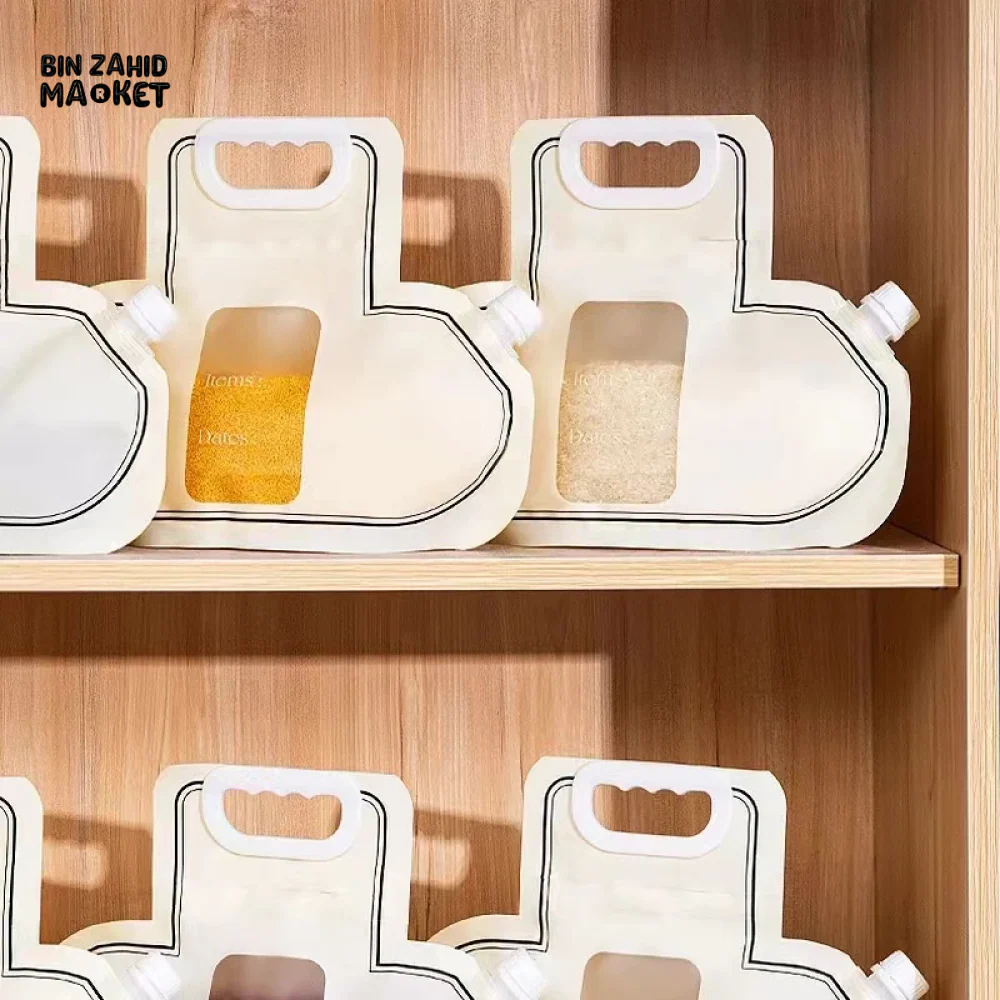 PACK OF 3 CEREAL STORAGE BAGS – FOOD GRADE, SELF-STANDING SUCTION BAGS - Image 3