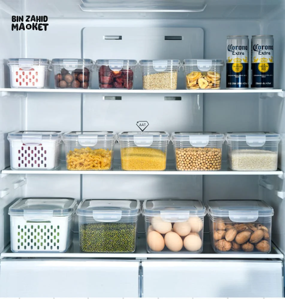 PACK OF 3 FOOD PRESERVATION BOX WITH DRAIN BASKET - Image 6