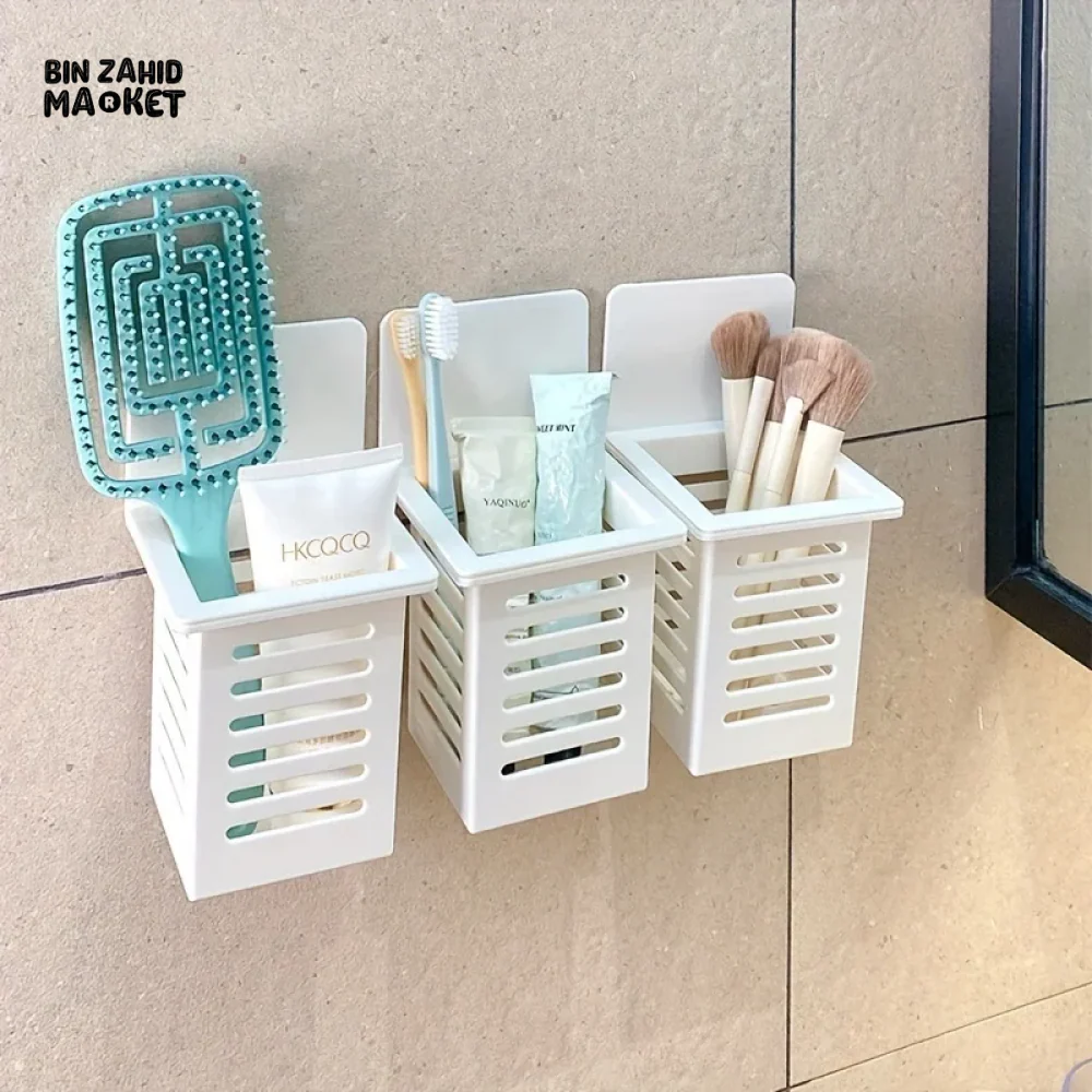 WALL-MOUNTED BATHROOM STORAGE BOXES – NO DRILLING RUST-RESISTANT SPACE-SAVING