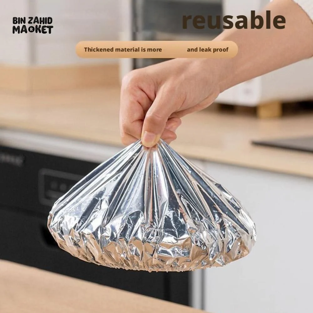 PACK OF 30 FOOD GRADE ALUMINUM FOIL COVERS – REUSABLE FOOD INSULATION & STORAGE LIDS FOR COOKING AND KITCHEN USE - Image 7
