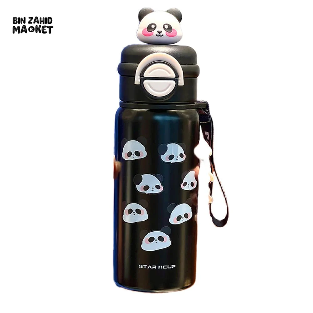 PANDA 550ML STAINLESS STEEL THERMOS CUP WITH STRAW 6–12H THERMAL INSULATION - Image 5