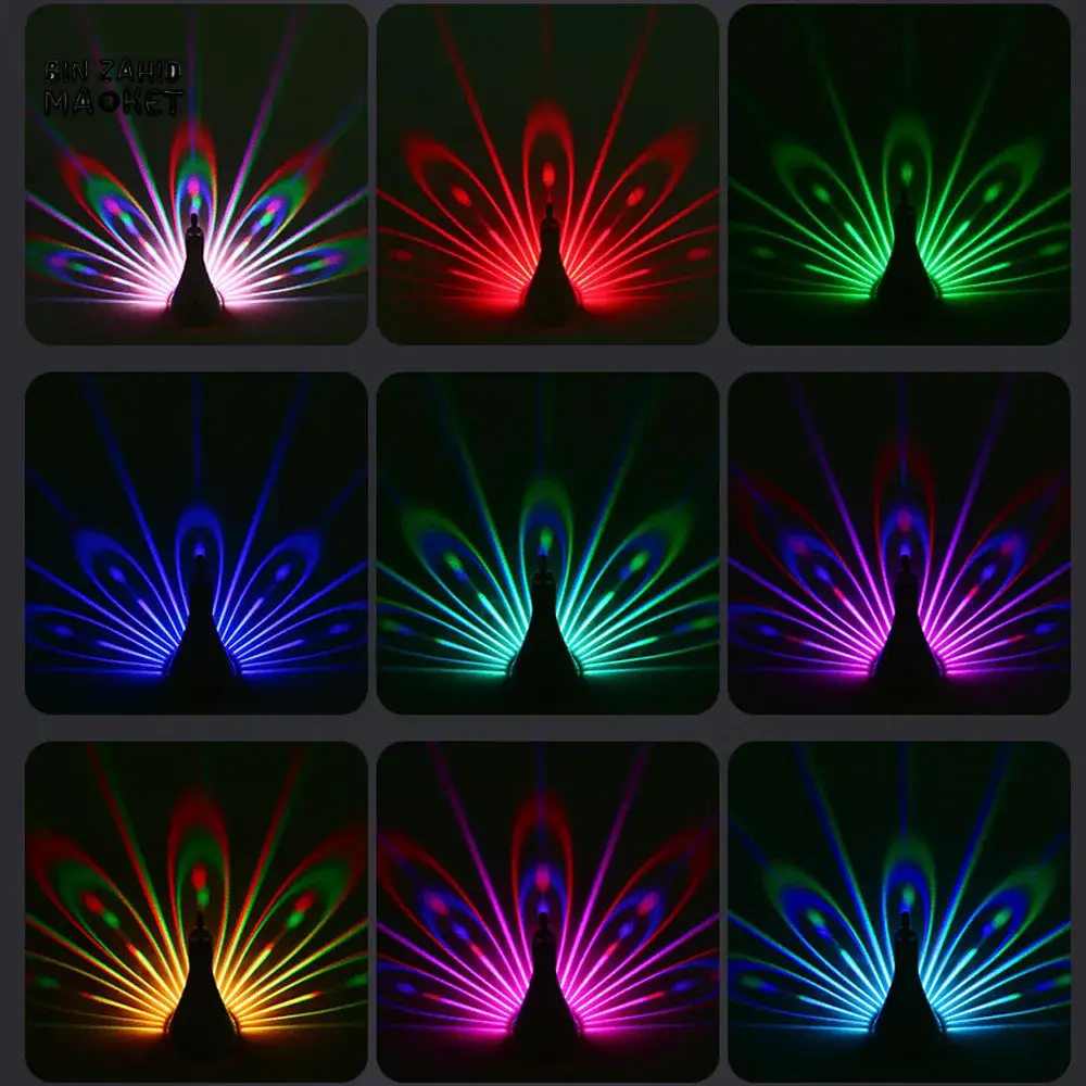 PEACOCK WALL LIGHT – COLORFUL 3D AMBIENT LED WALL LAMP FOR BEDROOM & LIVING ROOM - Image 7