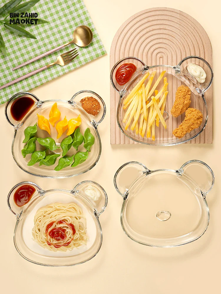 PLASTIC PARTITION DUMPLING PLATE WITH SAUCE & SEAFOOD PLATE - Image 7