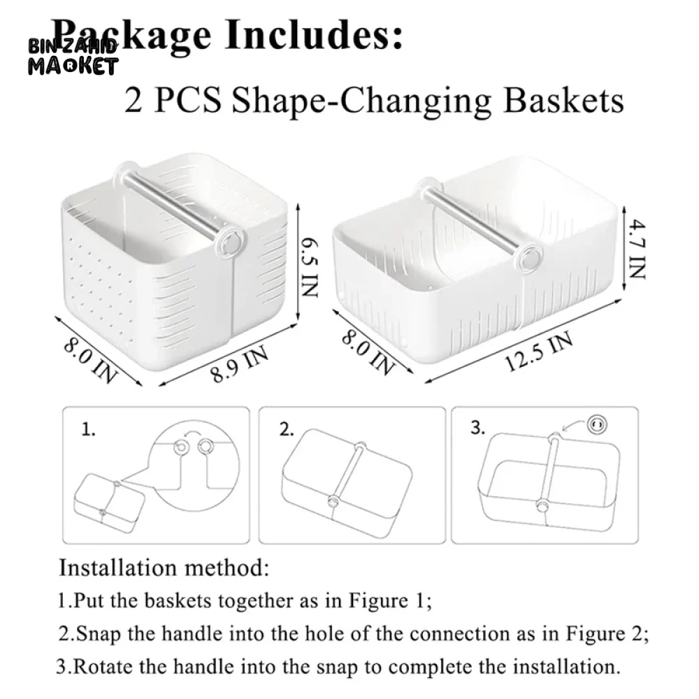 PLASTIC STORAGE BOX WITH HANDLE FOR TOILETRIES & KITCHEN - Image 6