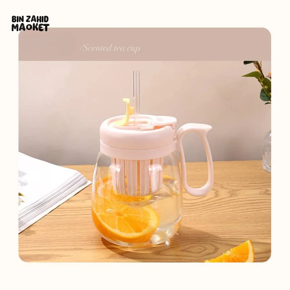 PLASTIC WATER CUP 850ML – LARGE CAPACITY BUILT-IN FILTER DROP & HEAT RESISTANT - Image 10