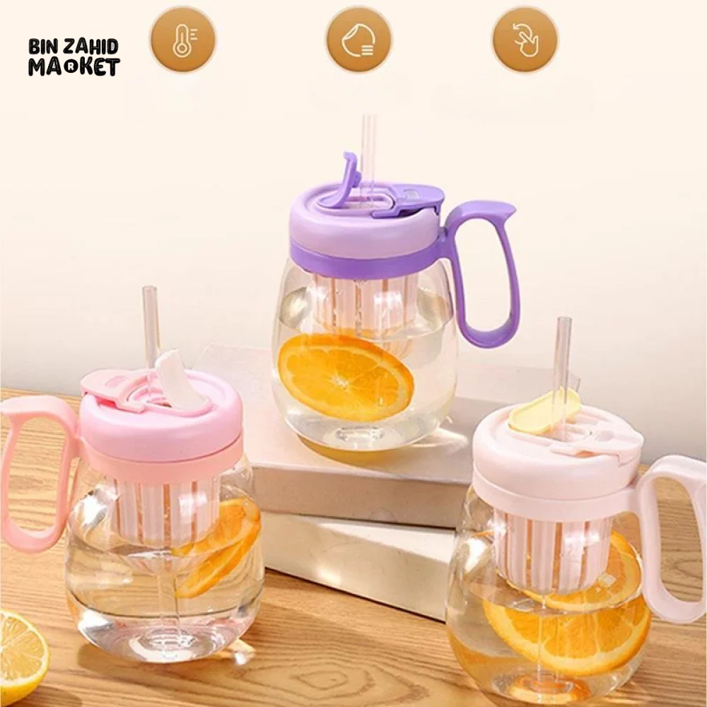 PLASTIC WATER CUP 850ML – LARGE CAPACITY BUILT-IN FILTER DROP & HEAT RESISTANT - Image 2