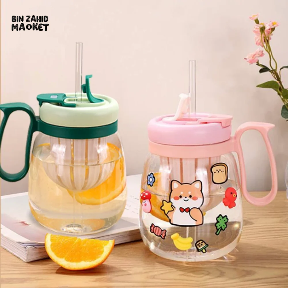 PLASTIC WATER CUP 850ML – LARGE CAPACITY BUILT-IN FILTER DROP & HEAT RESISTANT - Image 3