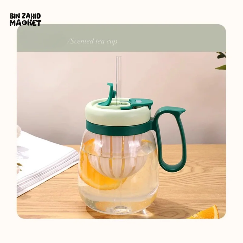 PLASTIC WATER CUP 850ML – LARGE CAPACITY BUILT-IN FILTER DROP & HEAT RESISTANT - Image 7