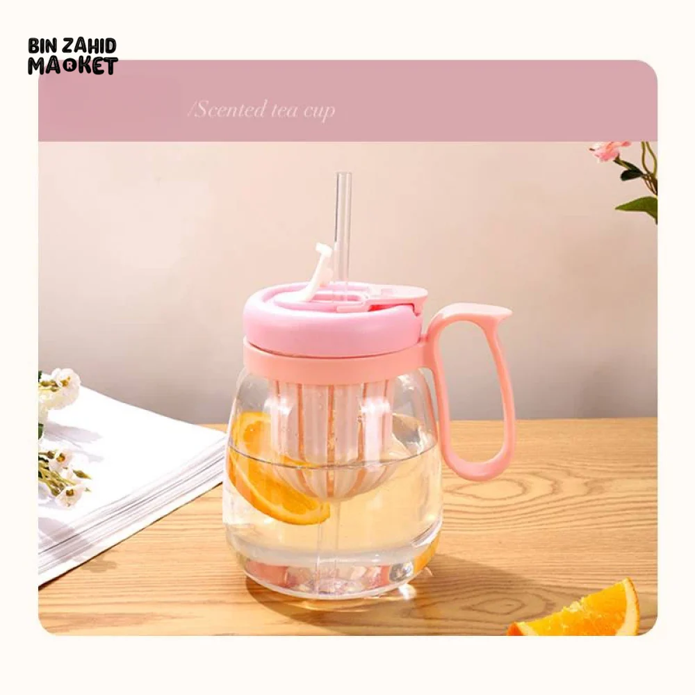 PLASTIC WATER CUP 850ML – LARGE CAPACITY BUILT-IN FILTER DROP & HEAT RESISTANT - Image 8