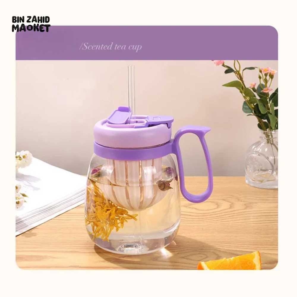 PLASTIC WATER CUP 850ML – LARGE CAPACITY BUILT-IN FILTER DROP & HEAT RESISTANT - Image 9