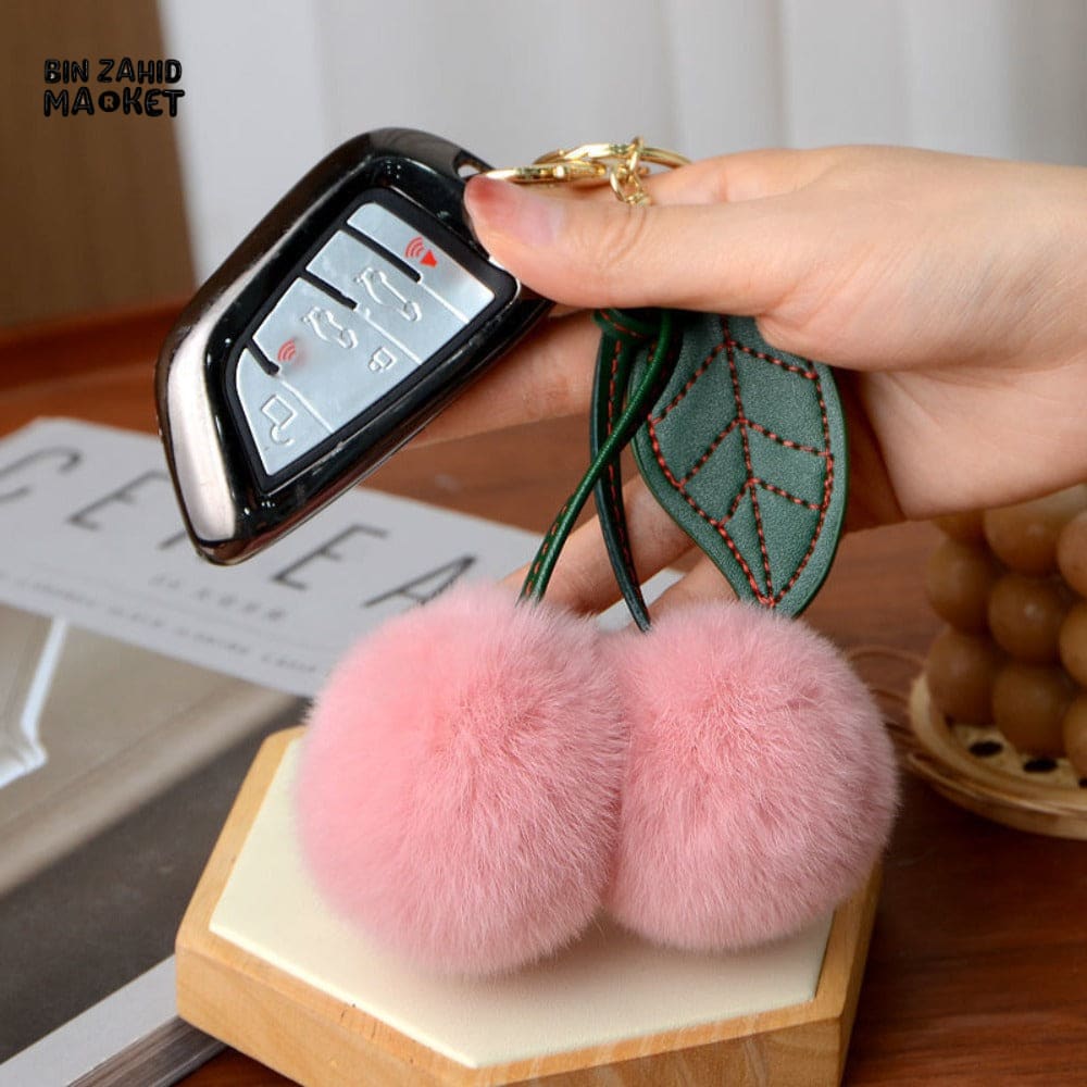PLUSH CHERRY TOY KEYCHAIN – BACKPACK DECORATION & CAR KEY HOLDER - Image 4