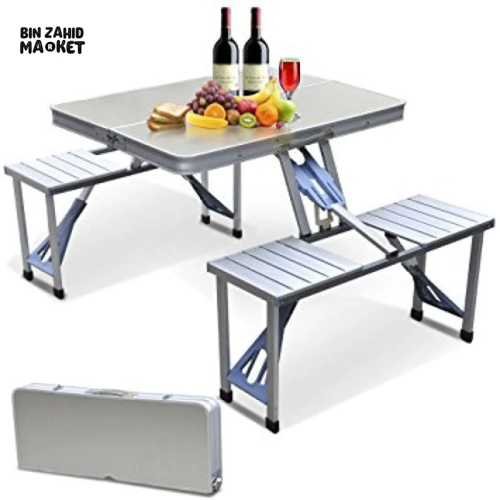 PORTABLE ALUMINUM PICNIC TABLE WITH 4 SEATS - Image 6