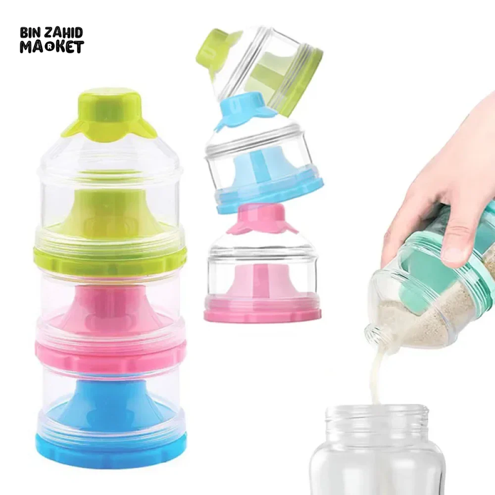 PORTABLE BABY FOOD STORAGE BOX MULTIPLE OPENINGS CARTOON CEREAL & SNACK CONTAINER