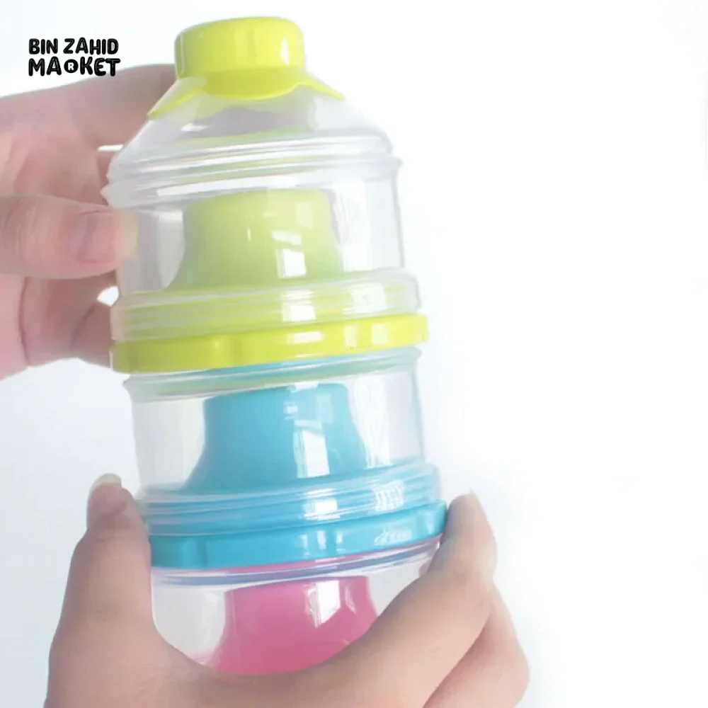 PORTABLE BABY FOOD STORAGE BOX MULTIPLE OPENINGS CARTOON CEREAL & SNACK CONTAINER - Image 2