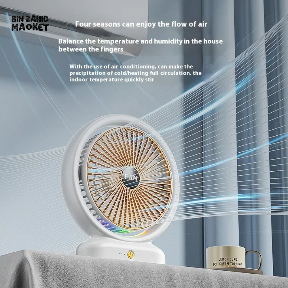 PORTABLE DESKTOP FAN WITH LIGHT – IDEAL FOR DORM ROOMS & WORKSPACES - Image 2