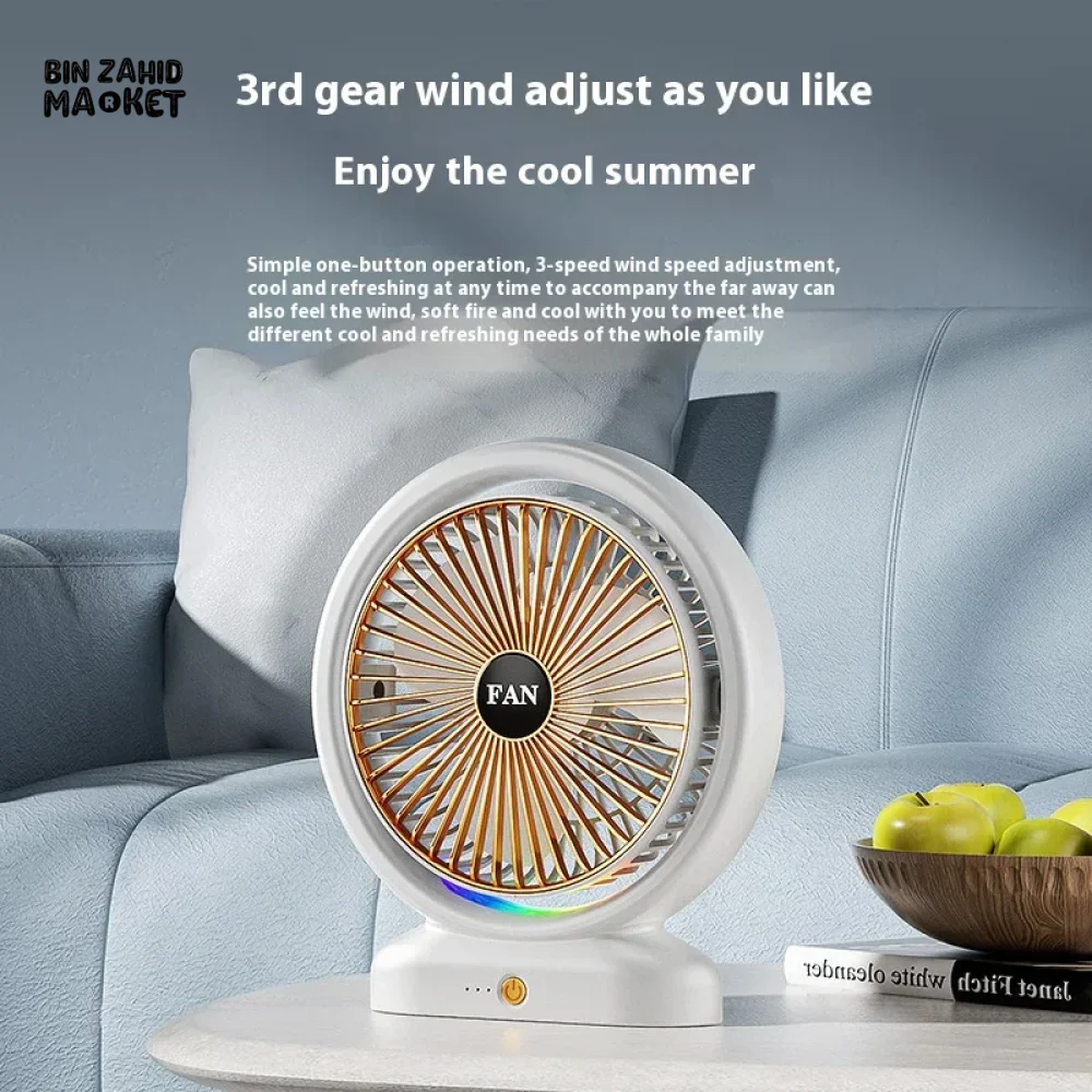PORTABLE DESKTOP FAN WITH LIGHT – IDEAL FOR DORM ROOMS & WORKSPACES - Image 3