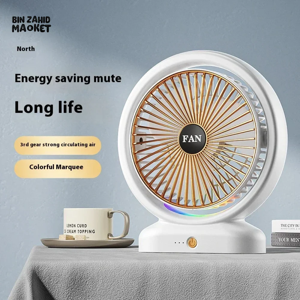 PORTABLE DESKTOP FAN WITH LIGHT – IDEAL FOR DORM ROOMS & WORKSPACES - Image 4
